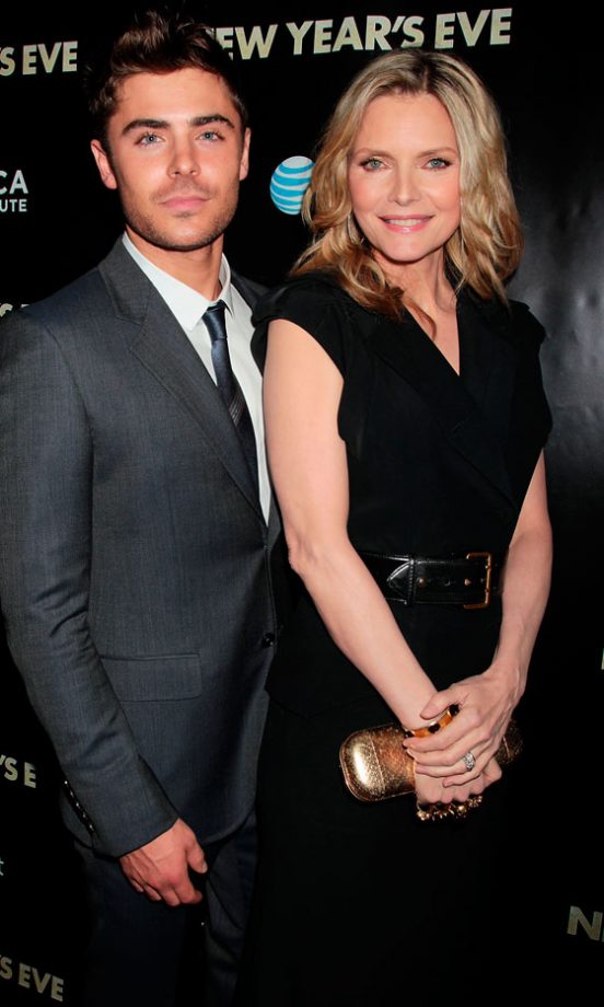 Zac Efron And Michelle Pfeiffer At The New York Premiere Of New Year's Eve, 2011