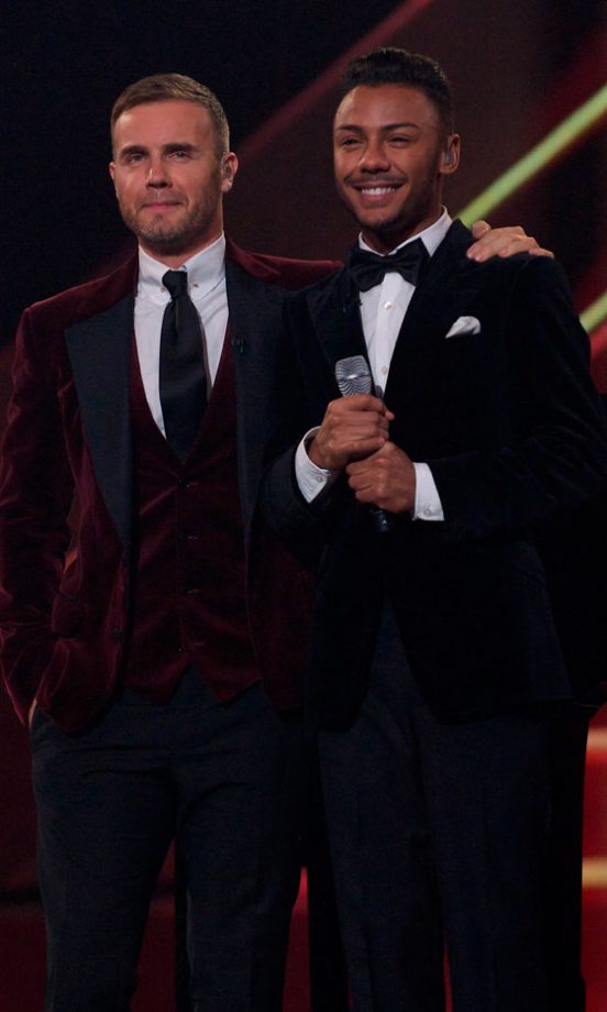 Marcus Collins And Gary Barlow At The X Factor Final 2011