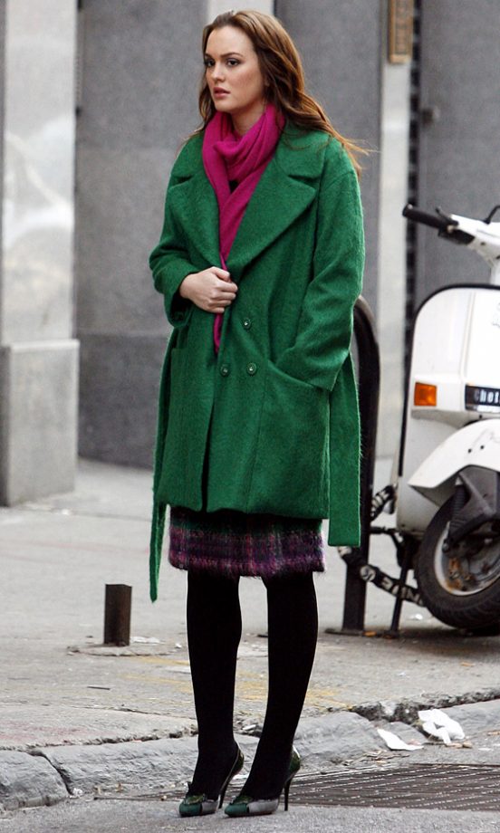 Leighton Meester Was Back To Work On The Gossip Girl Set - This Time She Had Us Lusting Over Her Green Coat, 2011