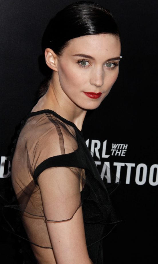 Rooney Mara's Hot Red Lips Worked Wonders Against Her Pale Skin And Prabal Gurung Dress In New York, 2011