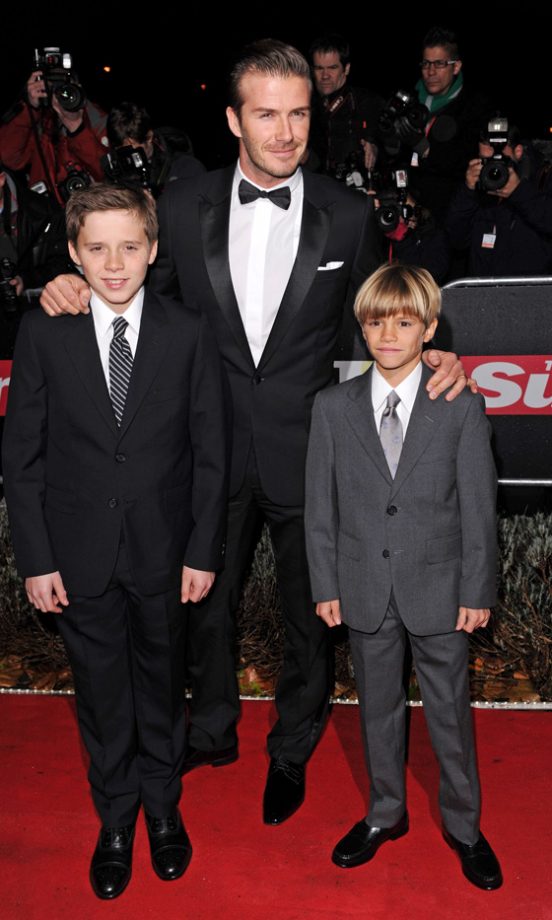 David Beckham, Romeo Beckham And Brooklyn Beckham Did Victoria Beckham Proud In The Fashion Stakes At The Military Awards 2011