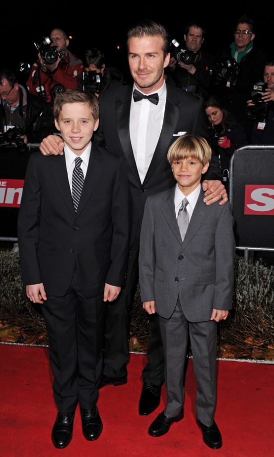 David Beckham Hit The Red Carpet At The Military Awards 2011 With Brooklyn Beckham And Romeo Beckham