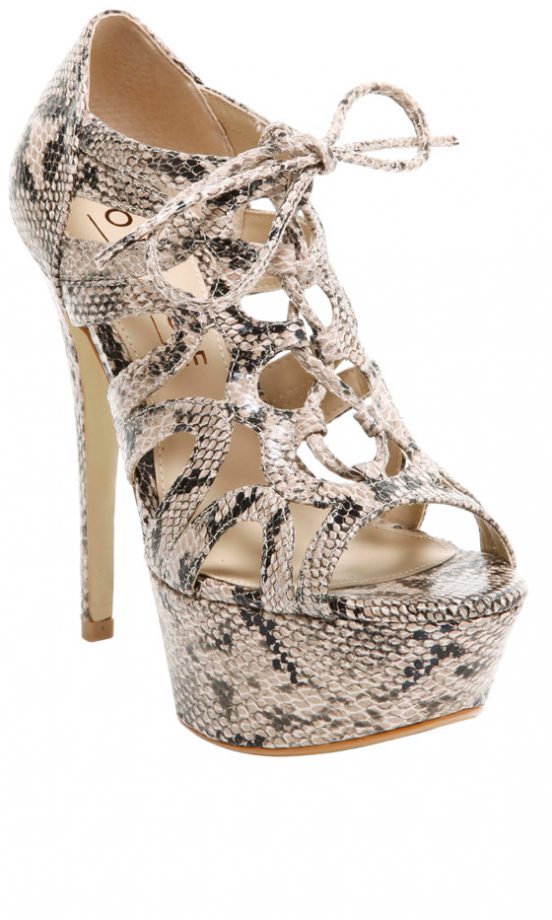 Office Kapow Platform Grey Snake Sandal, £80