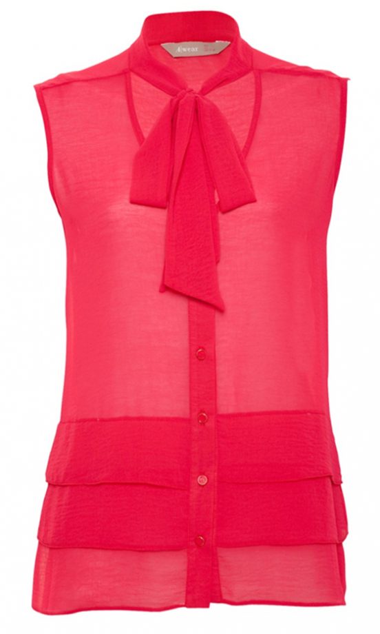 A|wear Pink Pussy Bow Tiered Hem Blouse, £30