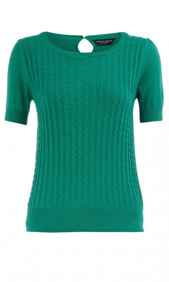 Dorothy Perkins Green Cable Jumper, £25