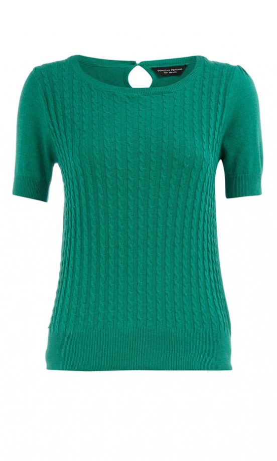 Dorothy Perkins Green Cable Jumper, £25