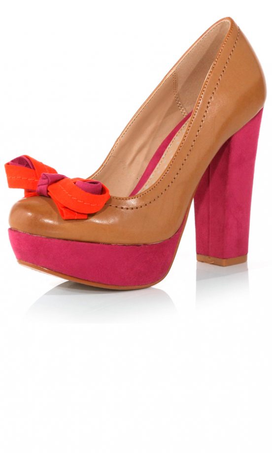 Dorothy Perkins Tan Colour Block Platforms, £42