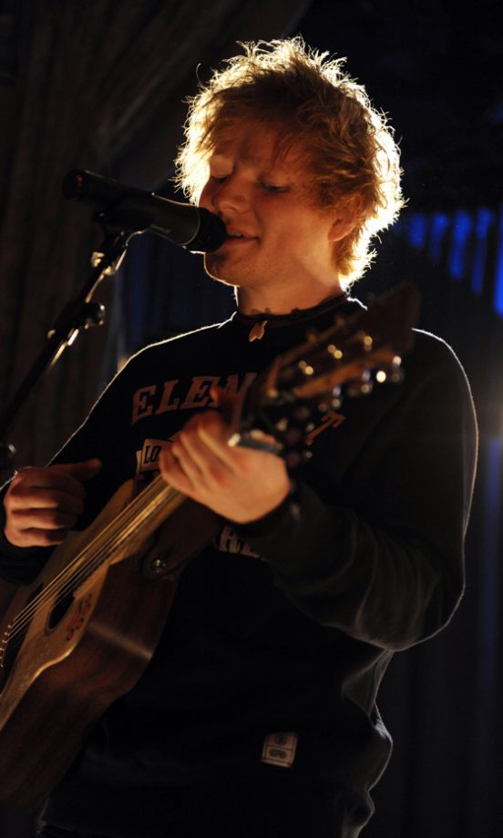 Ed Sheeran On Stage At The Brit Awards Nominations Party 2012