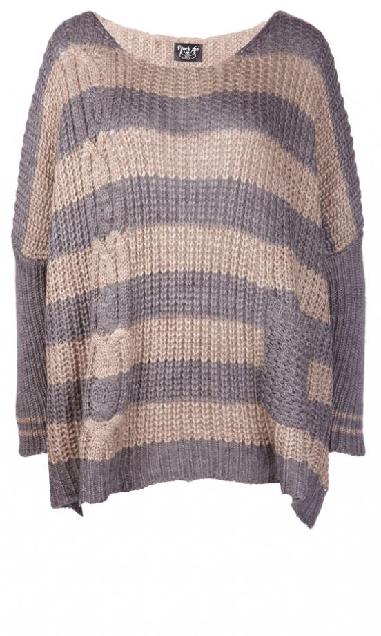 Fashion Union Grey Stripe Oversize Jumper, £30