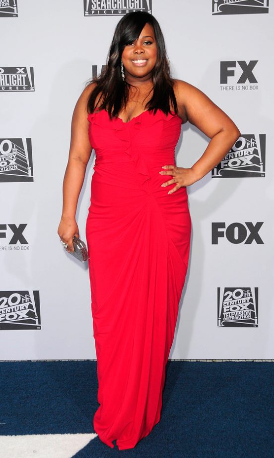 Glee Star Amber Riley At The Fox Television Golden Globes After Party 2012