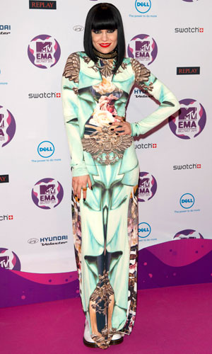 Jessie J Dazzles In A Mary Katrantzou Gown At The MTV Europe Music Awards, November 2011