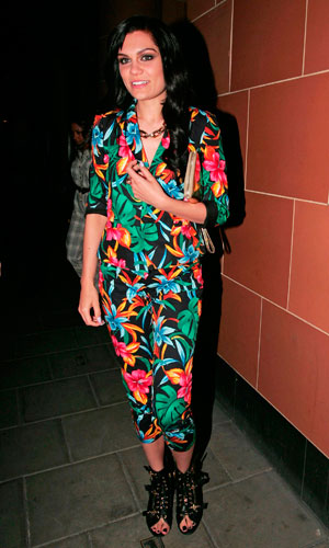 Jessie J Celebrates Her BRIT Award 2012 Nominations In A Jungle Print Jumpsuit, January 2012