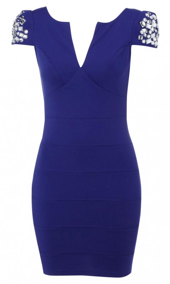 Lipsy Jewel Sleeve Plunge Dress, £55
