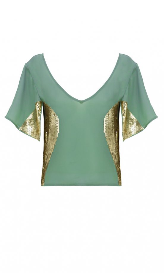 Marks & Spencer SS12 Green Sequin Detail Top