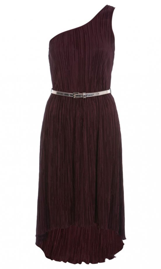 Miss Selfridge Burgundy One Shoulder Midi Dress, £45