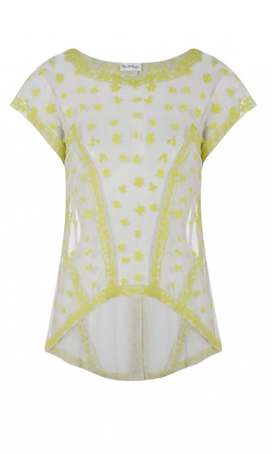 Miss Selfridge SS12 White And Yellow Shirt