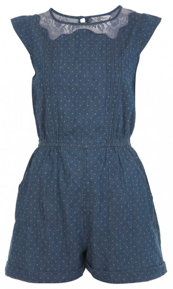 Miss Selfridge Spotty Lace Playsuit, £40