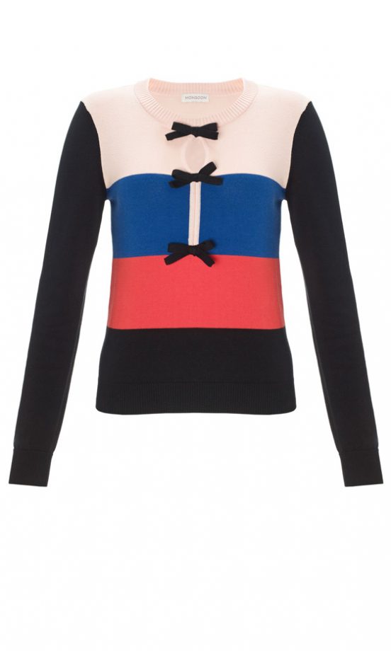 Monsoon Fusion Bow Stripe Jumper, £38