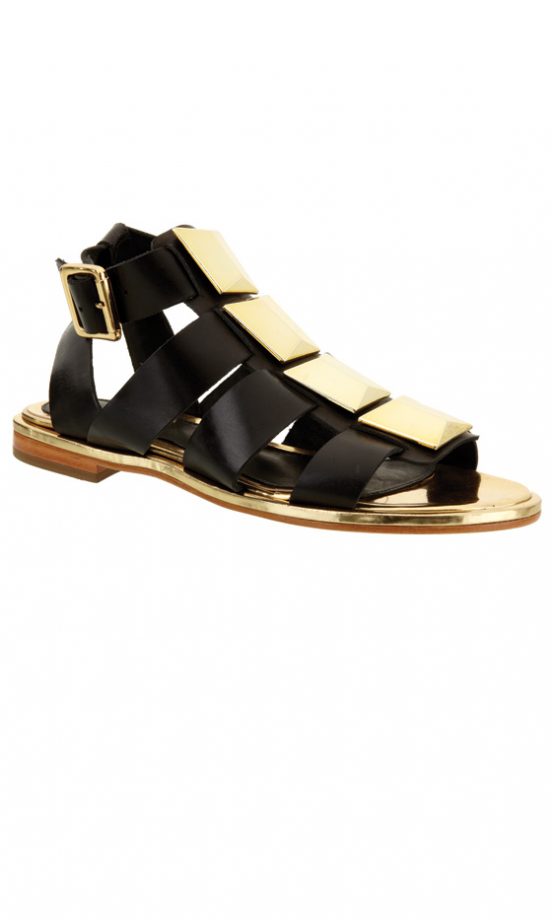 Topshop's SS12 Black And Gold Sandals
