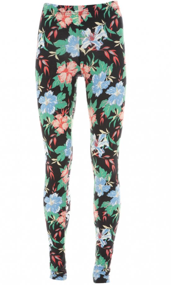 Topshop's SS12 Black Floral Print Leggings