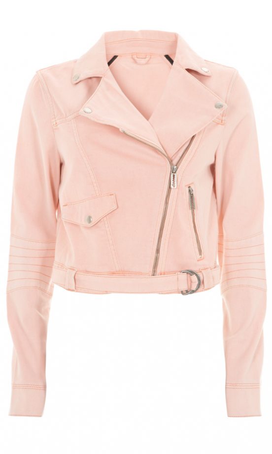 Topshop's SS12 Peach Denim Biker Jacket