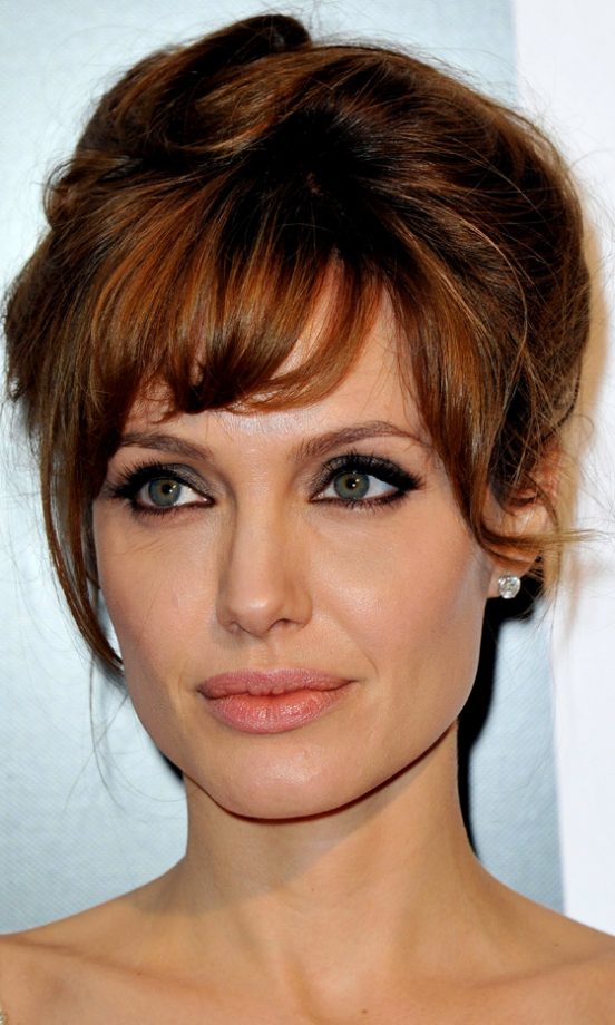 Angelina Jolie Looks Like A Living Doll With A Perfect Updo Complete With Fringe, 2010