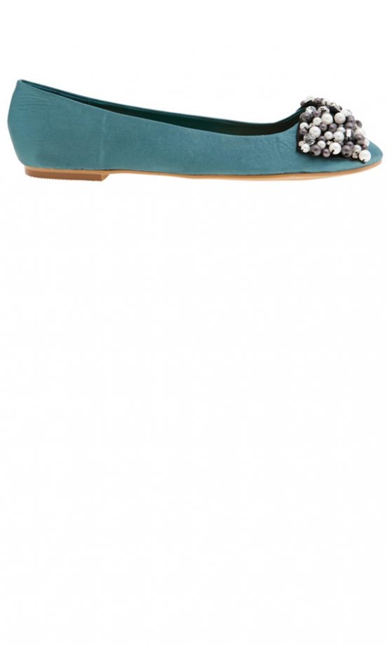 A|wear Teal Ashley Jewel & Pearl Bow Pump, £30