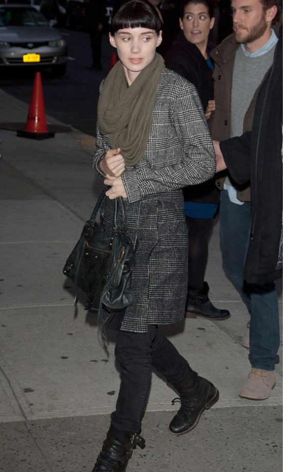Rooney Mara Arrived At The Late Show With David Letterman Looking Casually Cool In A Yves Saint Laurent Coat, 2011