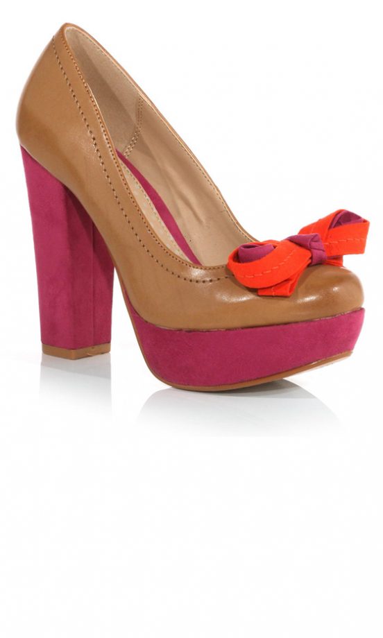 Dorothy Perkins Tan Colour Block Platforms, £42