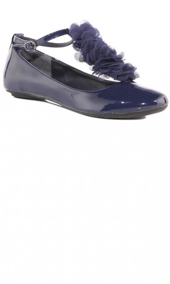 Dorothy Perkins Navy Corsage T-Bar Pumps, £25