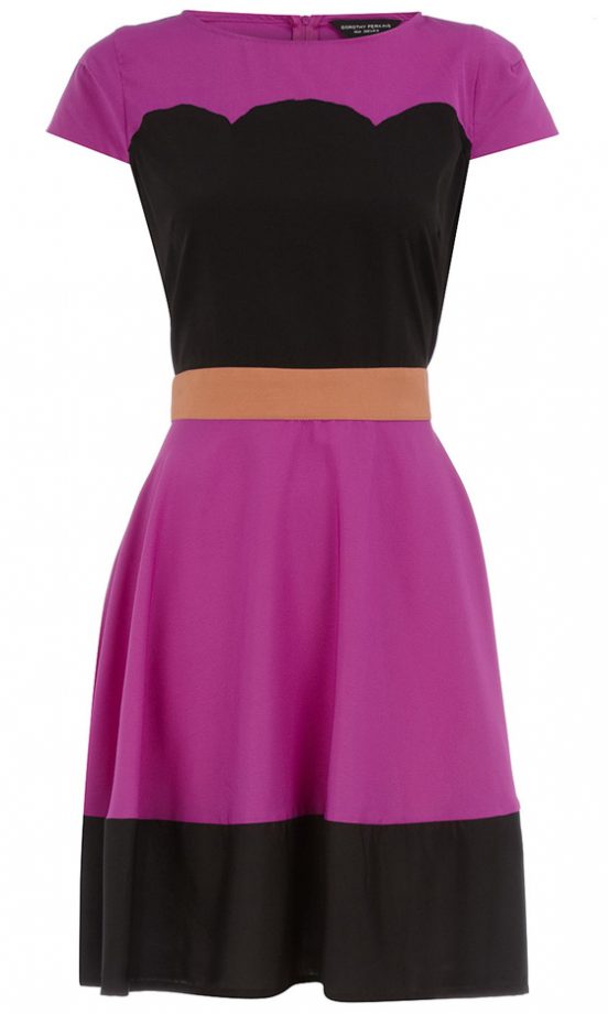 Dorothy Perkins Purple Deco Colourblock Dress, WAS £42, NOW £25