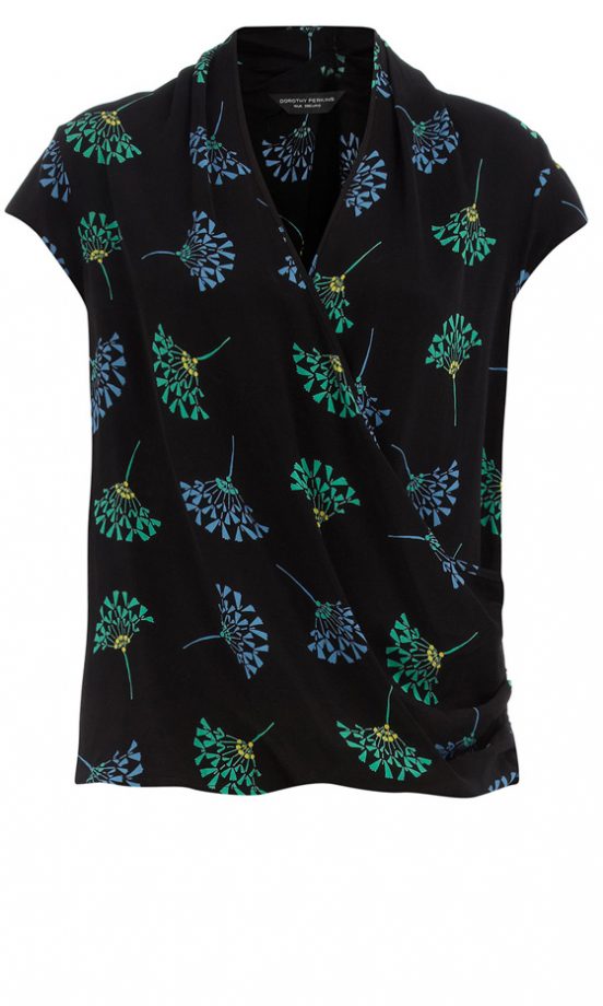 Dorothy Perkins Green Fan Print Wrap Top, £27