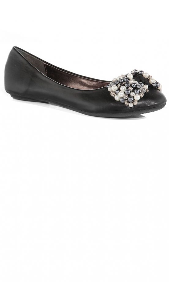 Dorothy Perkins Black Pearl And Gem Bow Pump, £25