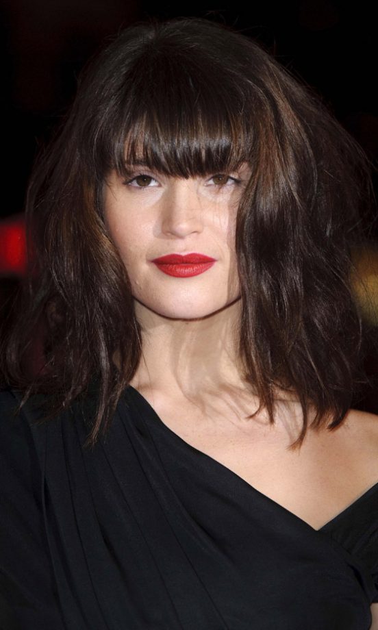 Gemma Arterton Teams Her Statement Red Lips With An Undone Hairstyle Complete With Brow-Skimming Fringe, 2010