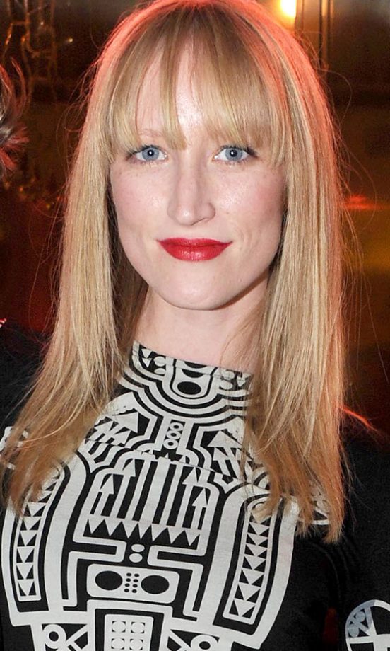 Jade Parfitt Wows With Statement Red Lips And A Heavy Fringed Hairstyle, 2010