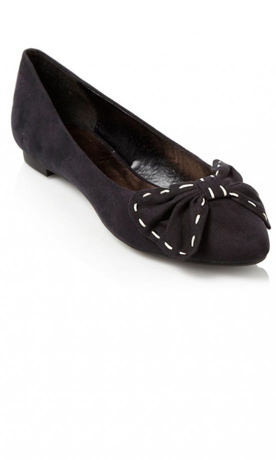 Red Herring At Debenhams Black Bow Stitch Pumps, £18
