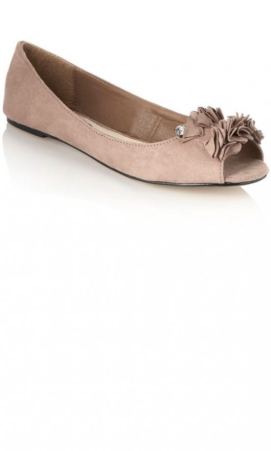 Debenhams Grey Ruffle Peep Toe Pumps, £28