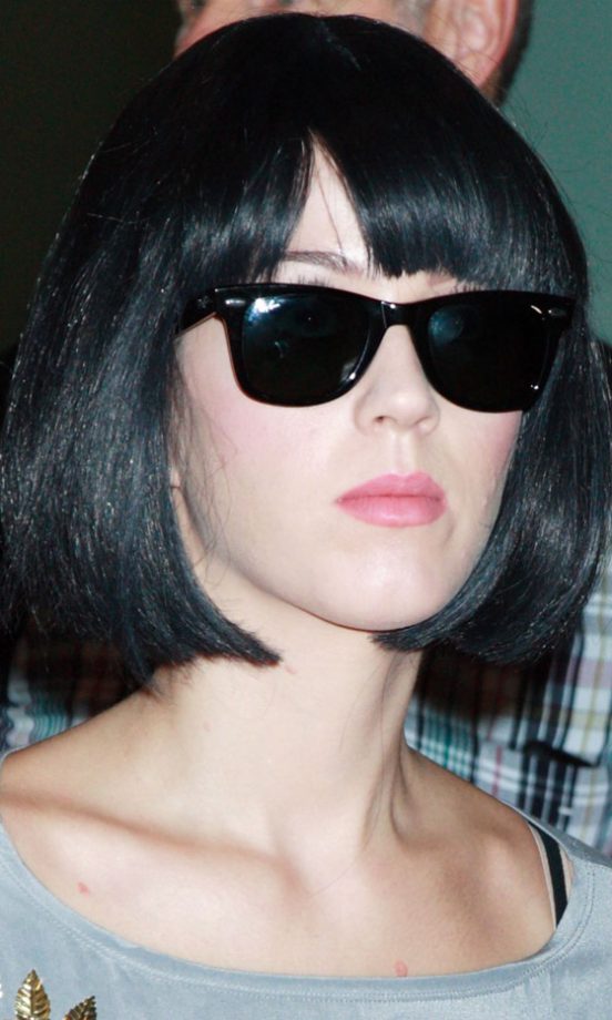 Katy Perry Completed Her Black Bobbed Hairstyle With A Forehead-Flashing Fringe, 2010