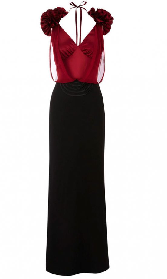 Karen Millen Long Frilled Dress, WAS £295, NOW £145