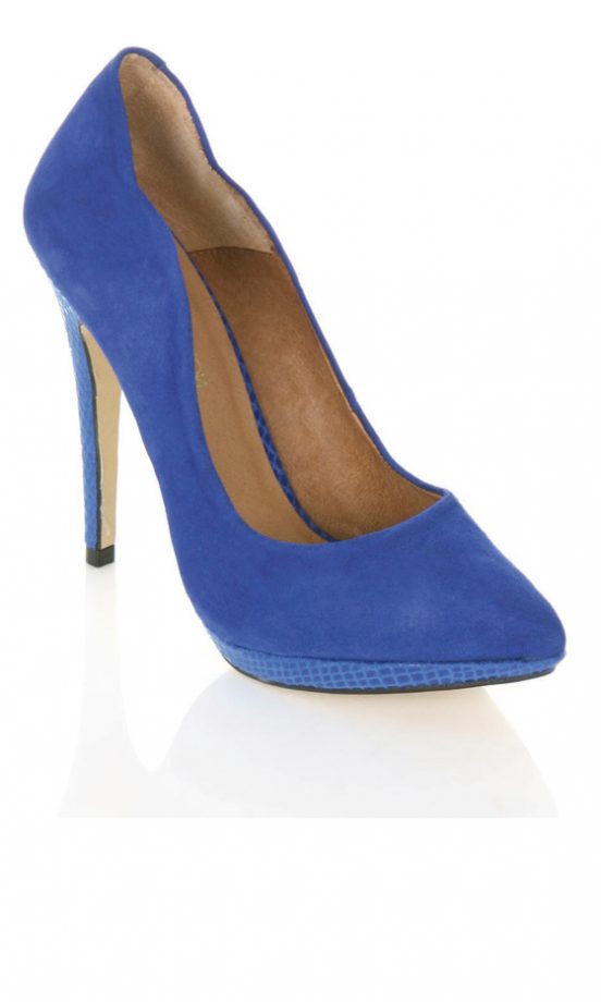 Miss Selfridge Indigo Suede Pointed Court Shoe, £30