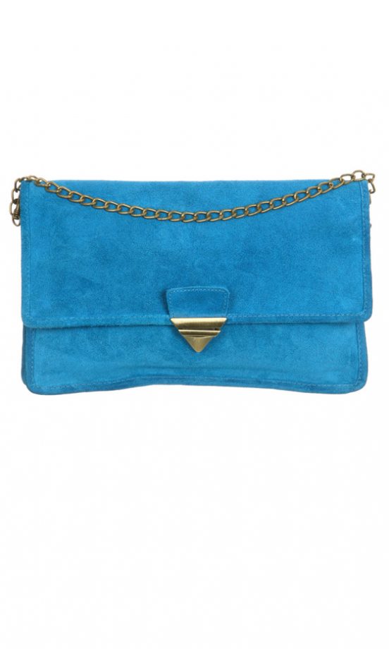 Miss Selfridge Teal Suede Clutch, £28