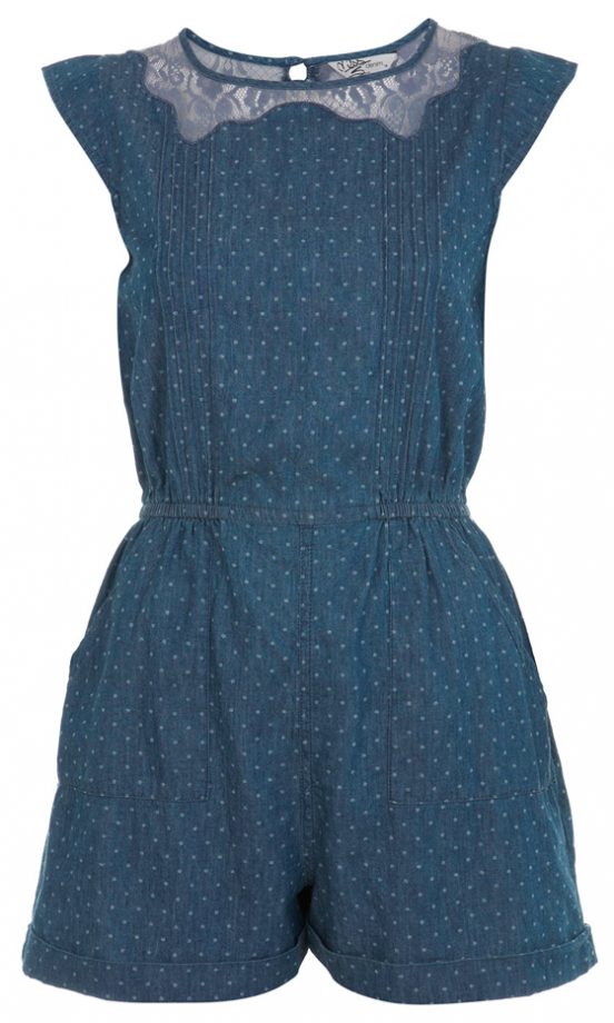 Miss Selfridge Spotty Lace Playsuit, £40