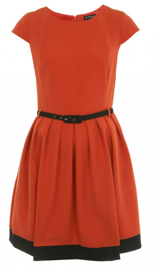 Miss Selfridge Orange/Black Skater Dress, £45