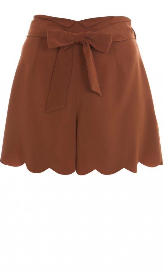 Miss Selfridge Rust Scallop Hem Shorts, £32