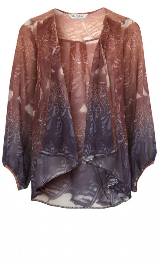 Miss Selfridge Sheer Printed Waterfall Jacket, £40