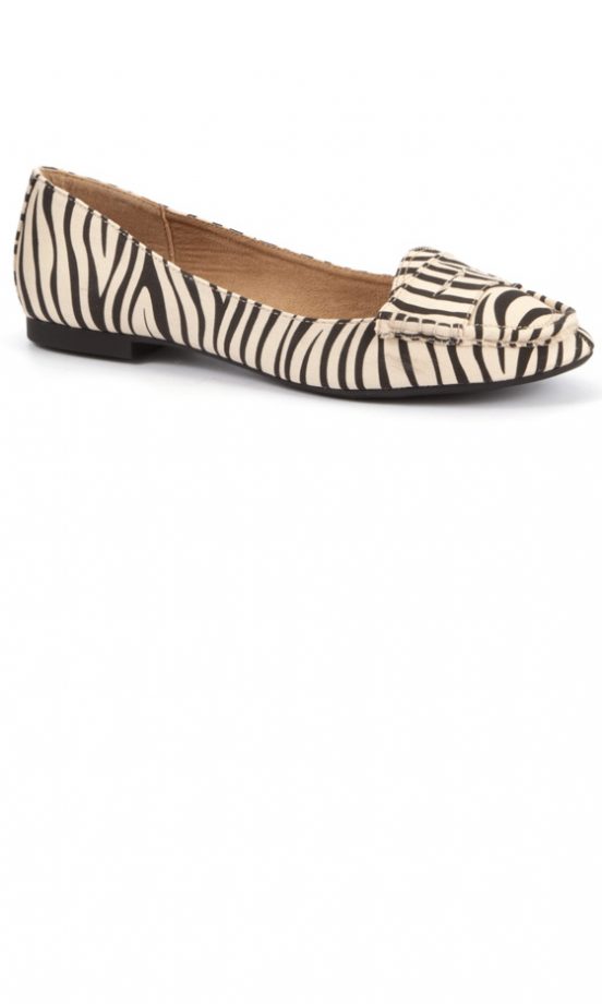 New Look Zebra Suedette Penny Loafers £15.99