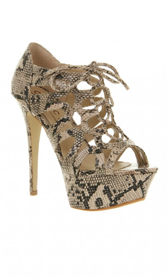 Office Grey Platform Snakeskin Heels, £80