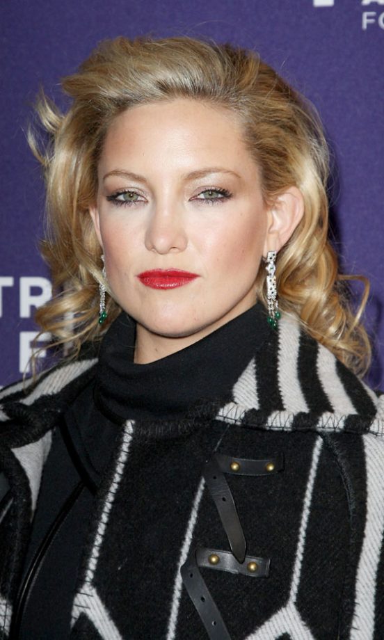 Kate Hudson Glams Up Her Usual Boho Look With Glossy Red Lips, April 2010