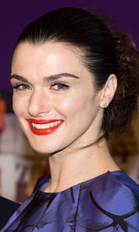 Rachel Weisz Balances Her Red Lipstick With Strong Brows, June 2010