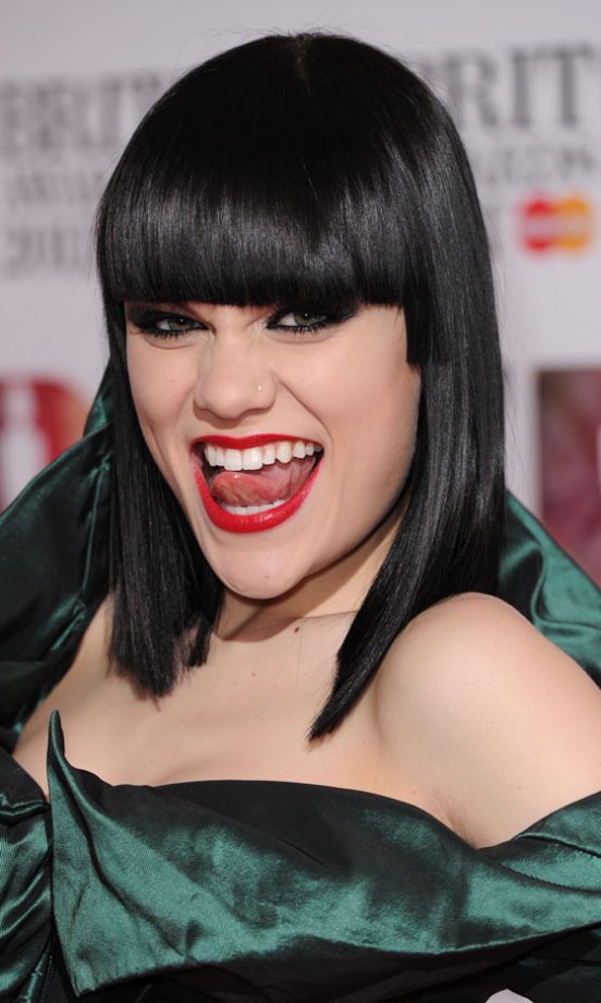 Jessie J's Never One To Back Away From A Hot Trend With Bright Red Lipstick At The Brit Awards, February 2011